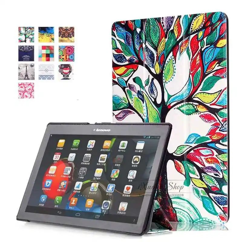 

Painted Cover for Lenovo TAB 2 10.1 X30F A10-30 for Tab 2 A10-70 Case PU Leather Stand Folio Smart Case for TAB2 A10-70 10.1inch