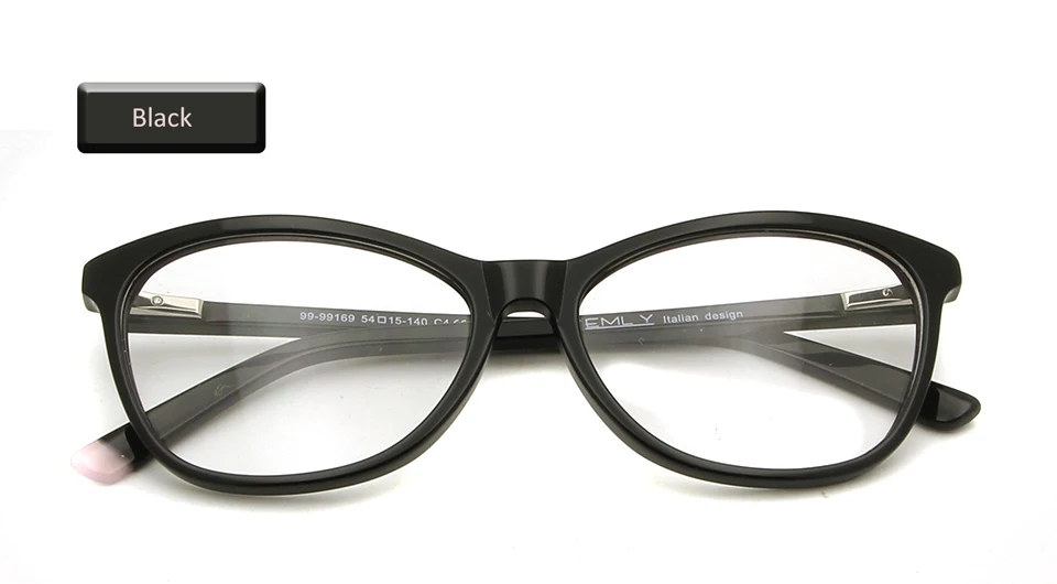 Итальянская ацетатная оправа для женских очков с кошачьими глазами, оправа для очков, очки для близорукости, Oculos De Grau Feminino - Цвет оправы: eyeglasses Black