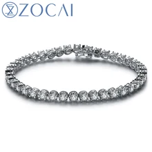 ZOCAI реальных природных 4.0 КТ с бриллиантами Сертифицированный I-J/SI в 18 К из белого золота(AU750) браслет S00200