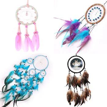 

Home Decoration Retro Feather Dream Catcher Circular Feathers Wall Hanging Deamcatchers Decor For Bedroom Creative Gigt