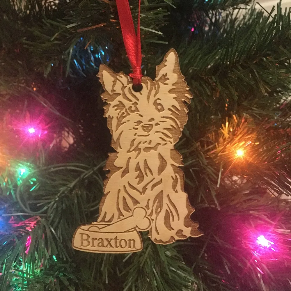 Йоркширский терьер Йоркширский Poo* персонализированный орнамент с изображением собак* подарок для влюбленных собак* Рождественский праздник орнамент для домашних животных
