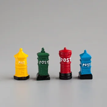 

Post Box Miniature figurine decorative fairy garden animal statue Home Desktop Gift Moss ornament resin craft TNB085