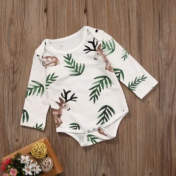 

Ins Baby Boys Girls Elk Deer Print Long Sleeves Clothes Fashion Cotton Kids Romper Jumpsuit for Newborn Infant Clothes Children
