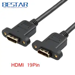 200 шт./лот HDMI 1,4 v женский из AF в AF Женский 1ft 2ft 3ft Удлинительный кабель, HDMI 30 см 60 см 100 см с винтовым зажимом Панель отверстия для крепления