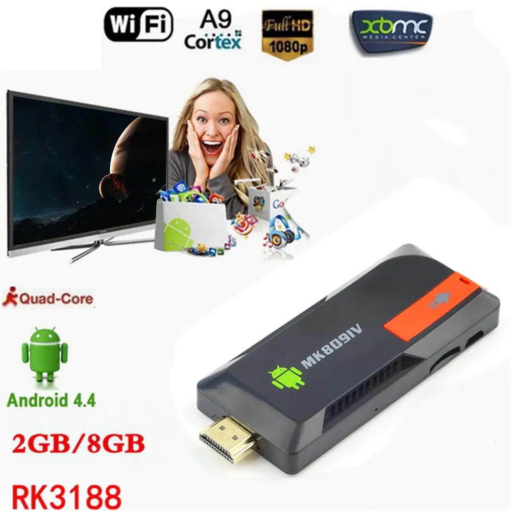 

New EU MK809 IV Android 4.4 TV Dongle PC 2G/8G TV Stick Andrond AirPlay DLNA with 4K media player TV stick PK for Chromecast