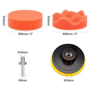 

3" Polishing Pads Buff Buffing Kit For Inch Inches Replacement Accessories