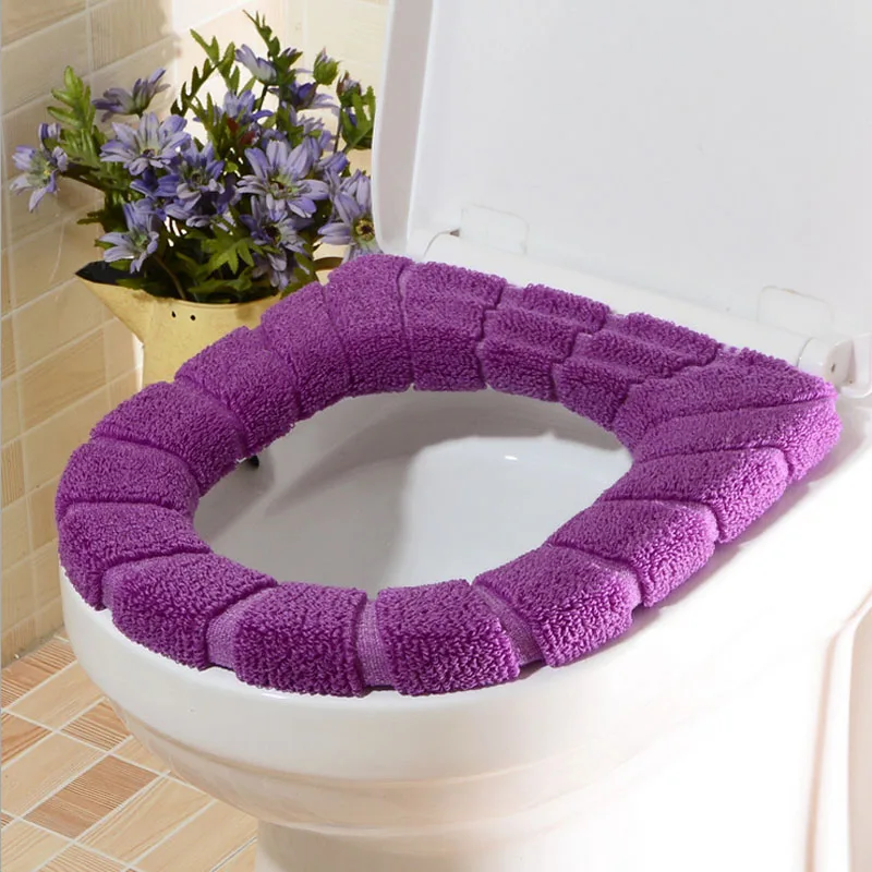 Soft WC Toilet Seat Cover Cute Lid Top Warmer Washable Bathroom