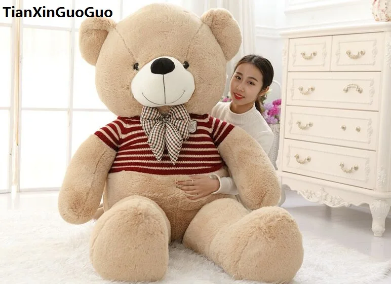 Jouet en peluche énorme de 180cm, ours en peluche brun clair, habillé