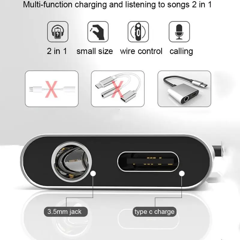 BRSUANG 2 в 1 usb type-C штекер 3,5 мм разъем адаптер для наушников type-C адаптер для быстрой зарядки для samsung huawei Xiaomi Oneplus и т. Д