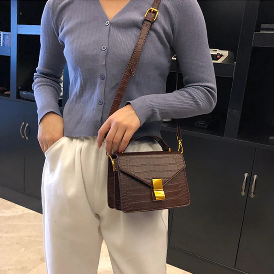 

Retro Alligator Crossbody Bags For Women Crocodile Pattern Messenger Bags Chic Small Flap Bag Women Handbags Fashion Purse Bolsa