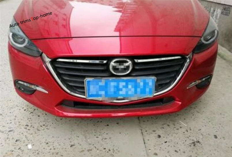 Yimaautotrims Аксессуары для Mazda 3 2017 2018 ABS Хром Передняя гоночная решетка гриль полоса