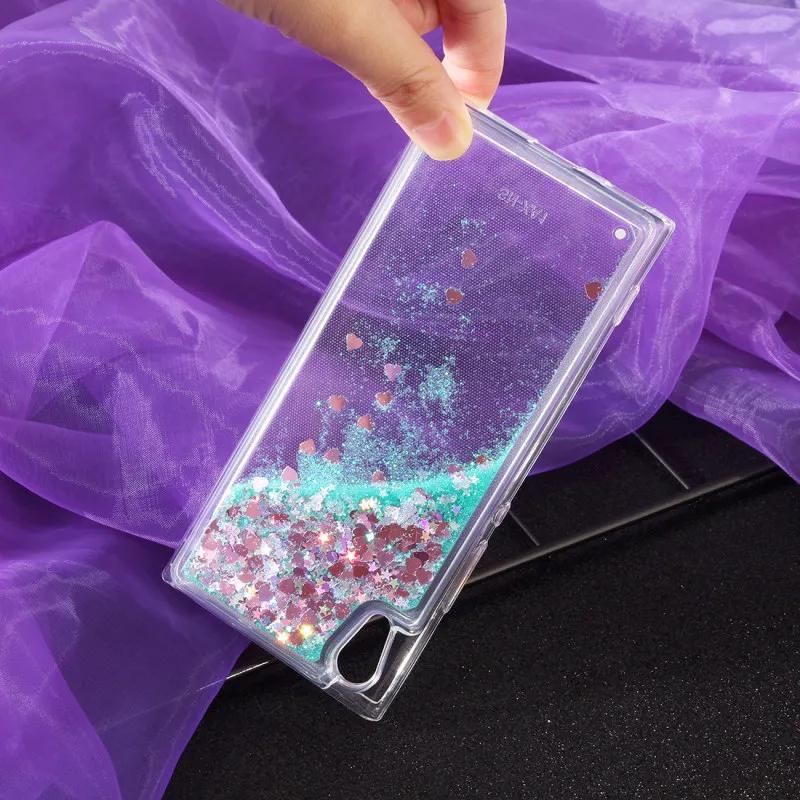 

Soft TPU Back Cover For Sony Xperia L1 Dynamic Case Liquid Glitter Quicksand Phone For Sony L1 G3311 G3312 G3313 5.5" Covers