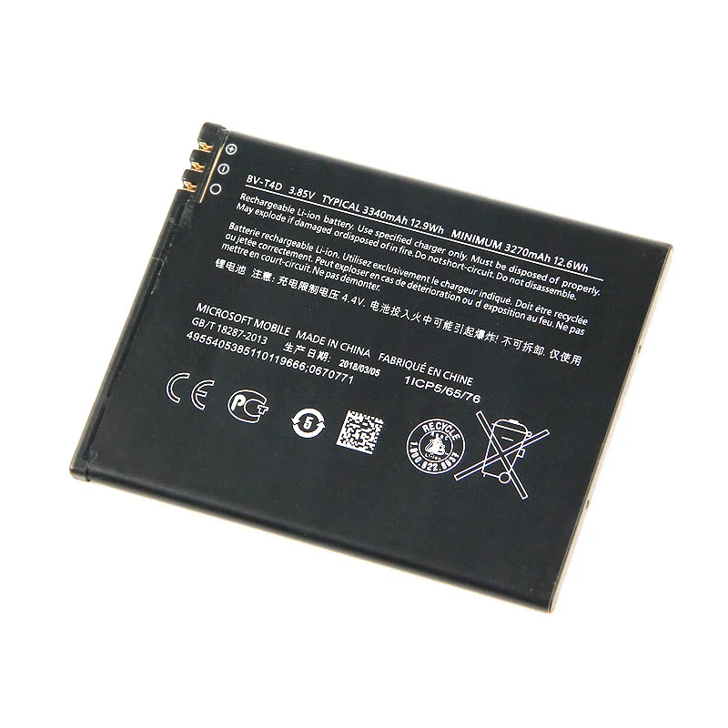 

Original BV-T4D phone battery for Microsoft Lumia 950 XL CityMan Lumia 940 XL RM-1118 2018 BVT4D 3340mAh
