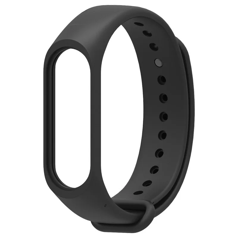 Силиконовый ремешок на запястье браслет подходит для MI Band 3 спортивный цветной пористый дышащий сменный ремешок для часов - Цвет ремешка: Черный