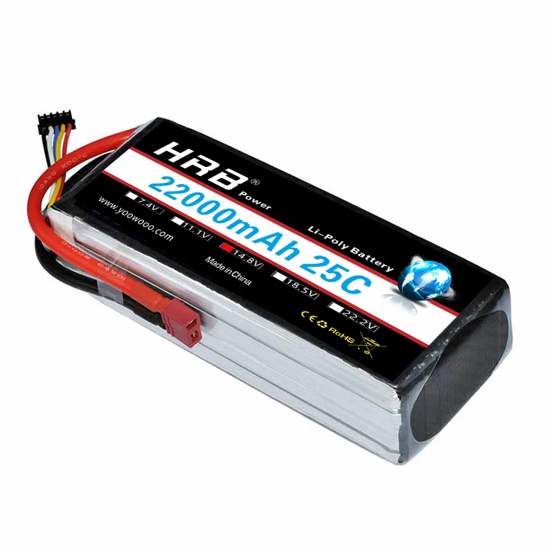 HRB RC Lipo 2S 3S 4S батарея 7,4 V 11,1 V 14,8 V 22000mAh 25C MAX 50C Высокая емкость Т-образная заглушка для радиоуправляемого вертолета самолета