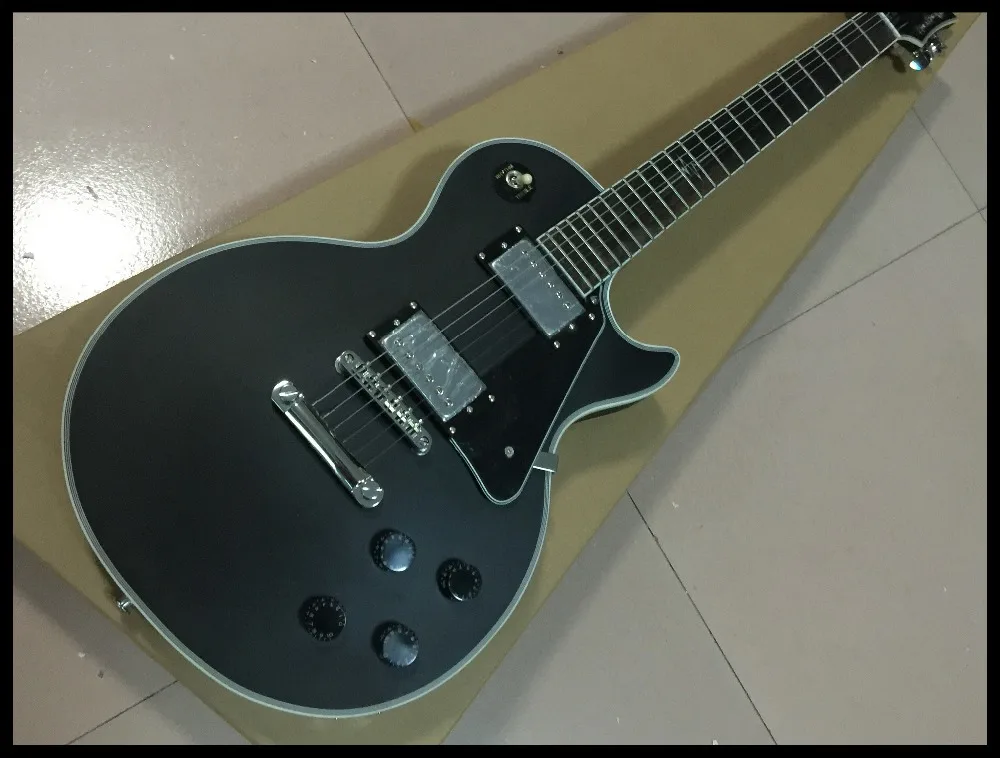 

Vicers New style Vicers Black matte color electric guitar, electrocardiogram inlays on fingerboard with chrome hardware guitarra