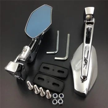 

Universal Motorcycle Rearview Side Rear View Mirror Accessories For Honda Suzuki Kawasaki Yamaha Cruiser Chrome Sports Bikes
