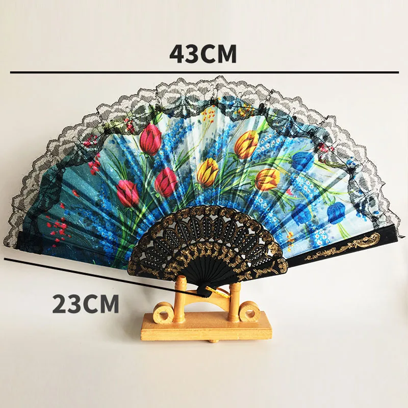 Домашний декор Лето Винтаж кружево Шелковый Танец складной веер цветы пейзаж Китайский Испанский Стиль Свадебная вечеринка