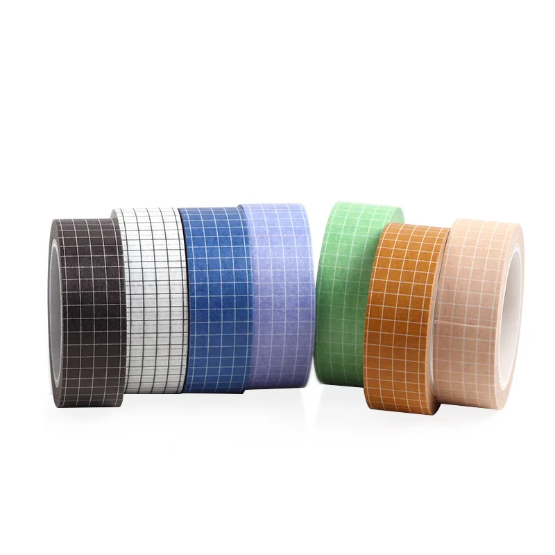 Reine farbe gitter Washi Tape Japanischen Papier DIY Planer Masking Tape Klebebänder Aufkleber Dekorative Schreibwaren Bänder