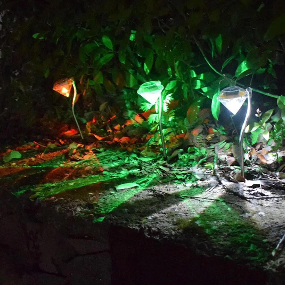

4Pcs Solar Diamond Lantern Courtyard Lantern Household Lantern Outdoor Waterproof Landscape Pathway Fence Lamp Garden Decoration