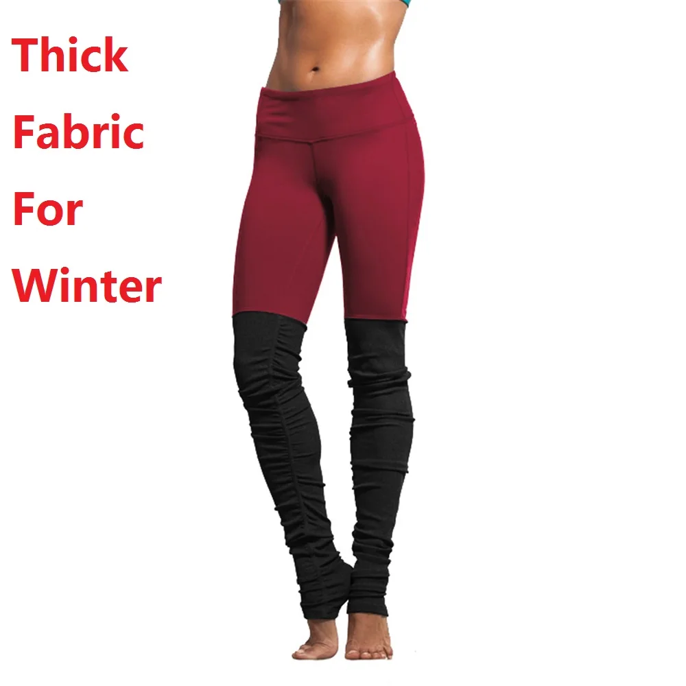 20171109 New thick fabric for winter wine red yoga pants plus size XL Legging (2)