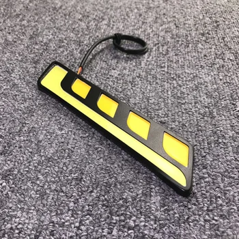 

JEAZEA New 2 Pcs/Lot DC 12V COB LED DRL Waterproof White Yellow Daytime Running Lights with Turn Signal Light For Most Cars