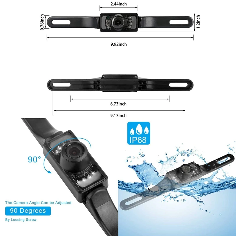 Комплект резервной камеры и монитора для автомобиля/Rv/грузовика/пикапа/Ван/Camper Водонепроницаемая камера заднего вида с ночным видением с одной индикацией