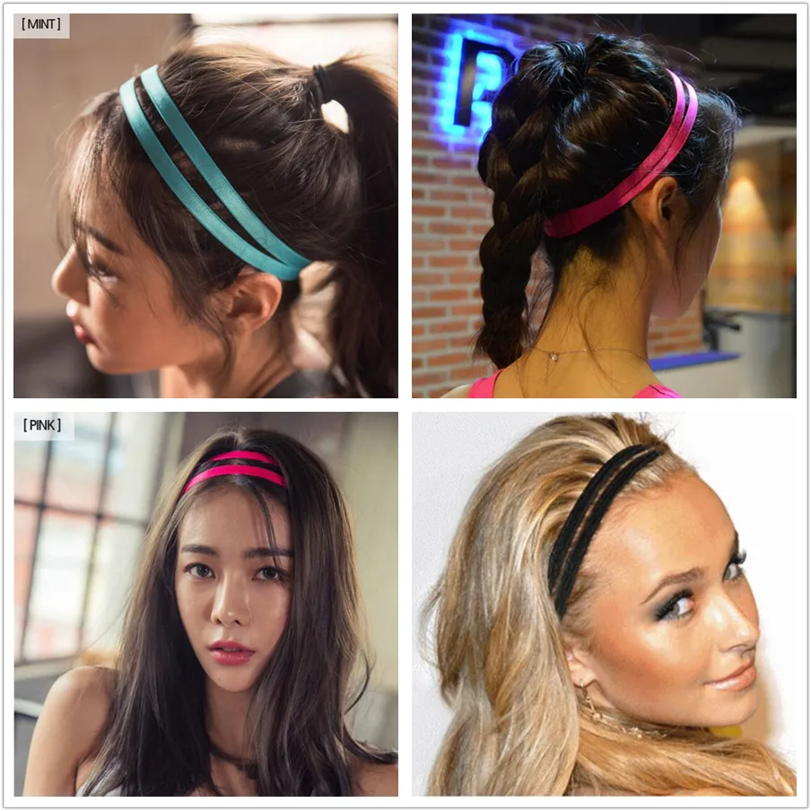 

Sports Headband No Slip Hairband Elastic double Band Running Yoga Fitness Workout fashion hair accessories for women men