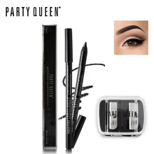 Вечерние гладкие гелевые подводки для глаз, карандаш для глаз, черная, коричневая ручка, водостойкая, стойкая, Kohl, подводка для глаз+ двойные отверстия, точилка, набор для макияжа