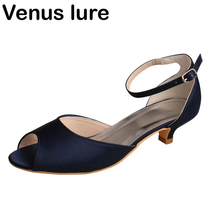 low navy heels