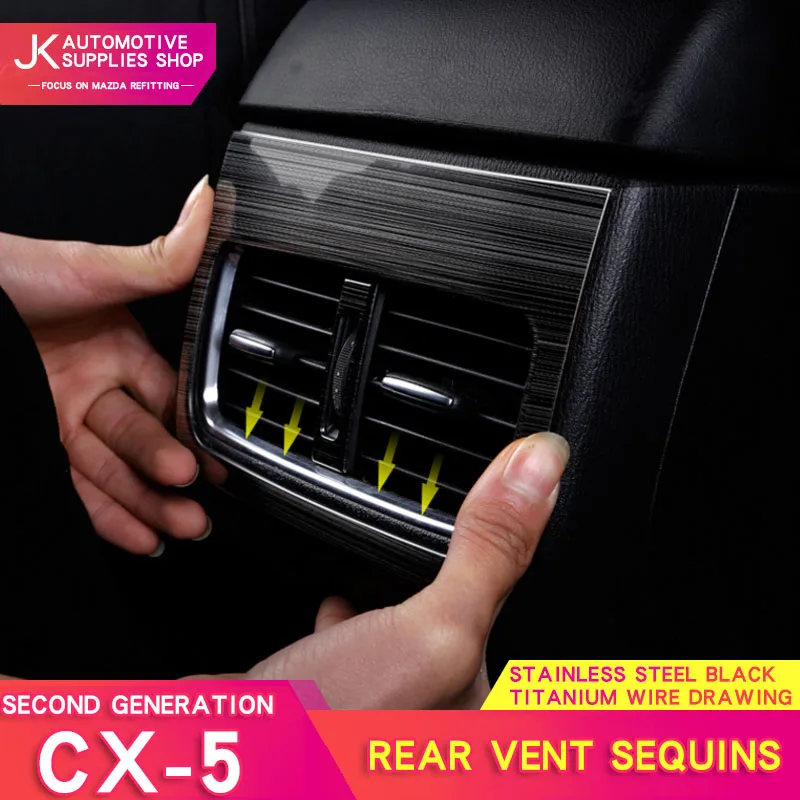 

Applicable to the second generation Mazda CX-5 modified stainless steel rear exhaust air outlet 2017CX5 interior decoration stic