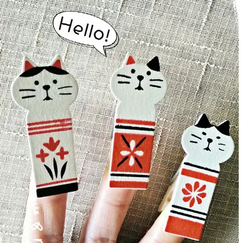 

1set Creative photo wall wood storage clip Cute cartoon wood seal clip Long tail clip manufacturers wholesale