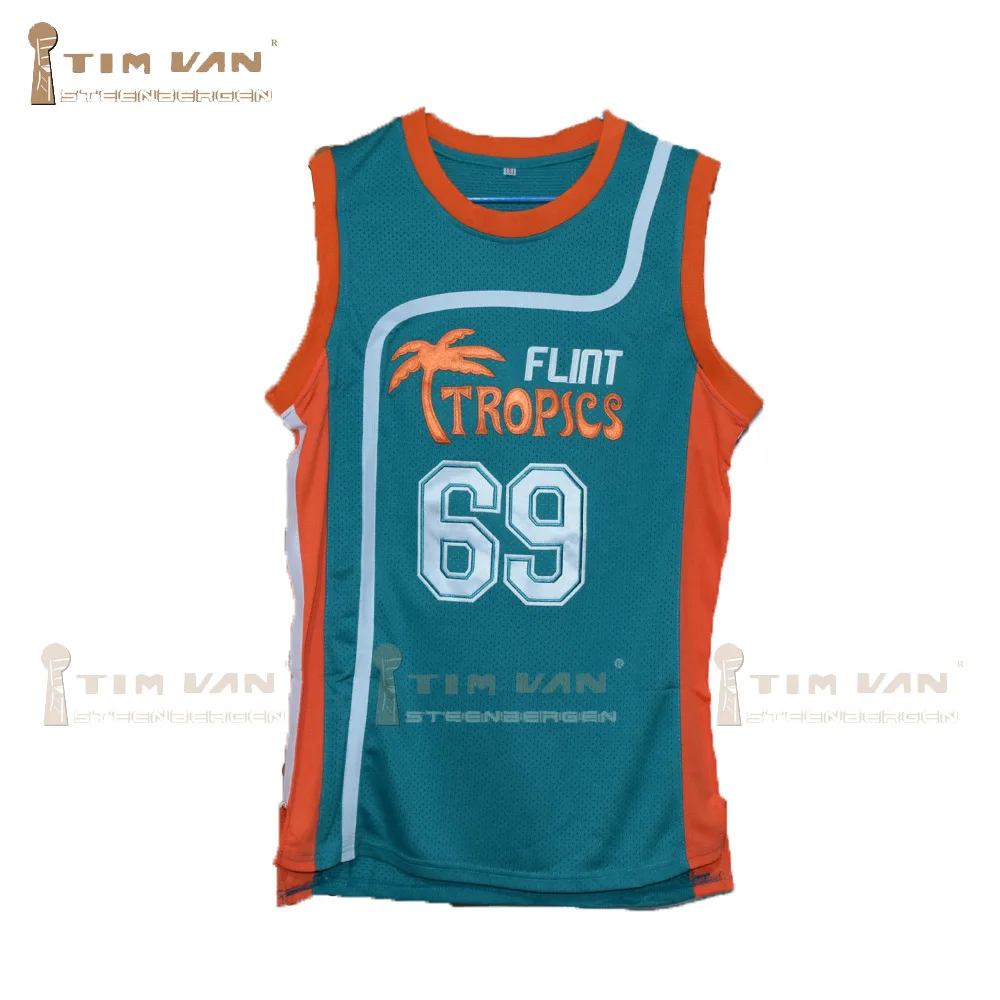 

TIM VAN STEENBERGEB Downtown 69 "Funky Stuff" Malone Flint Tropics Semi Pro Team Basketball Jersey-Green