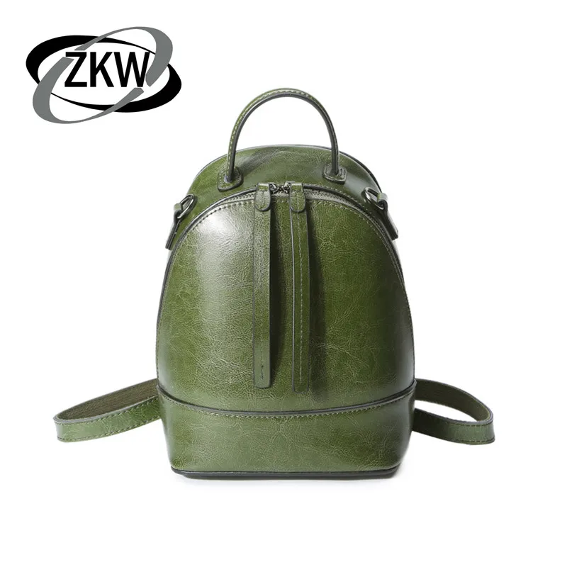 

ZKW New Korean Genuine Leather Female Backpack Fashion Beautiful Portable Bag Mini Single Should Bags