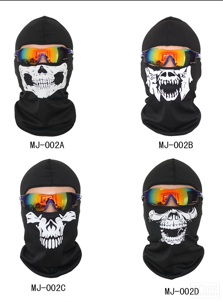 Мотоциклетная маска для лица, Череп, призрачный Байкер, летняя маска для мотоцикла, дышащая Ветрозащитная маска на лицо от ветра, мотоциклетный шарф