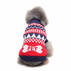 Новые Pet мягкий теплый свитер Костюмы собака пульсация Письмо Вязать Зимние шерстяные собака Подпушка Рождество лося и снежинки