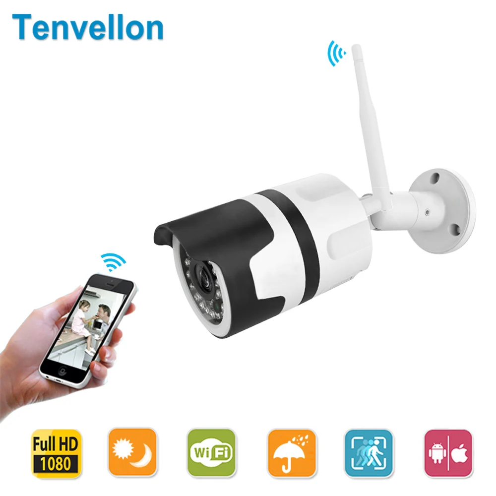 

Tenvellon 1080P WiFi Camera IP Outdoor Waterproof Full HD Wifi Home Security Surveillance CCTV Cameras Camaras de Seguridad