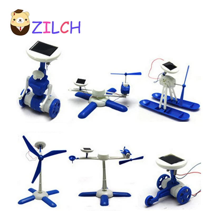 2017 New Style Solor Toy Best Gift 6 in 1 Science Fun Educational Solar