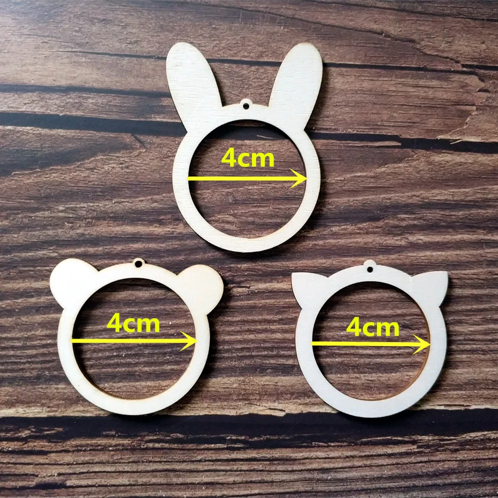 

30pcs Wooden Mini Embroidery Hoop For Pendant Or Necklace Laser Cut Photo Frame Tiny Stitching Hoop Craft Supplies