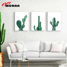 Муран в скандинавском стиле, детская декорация, постеры для гостиной, настенные художественные льняные краски по номерам, декоративный кактус 40X50 см