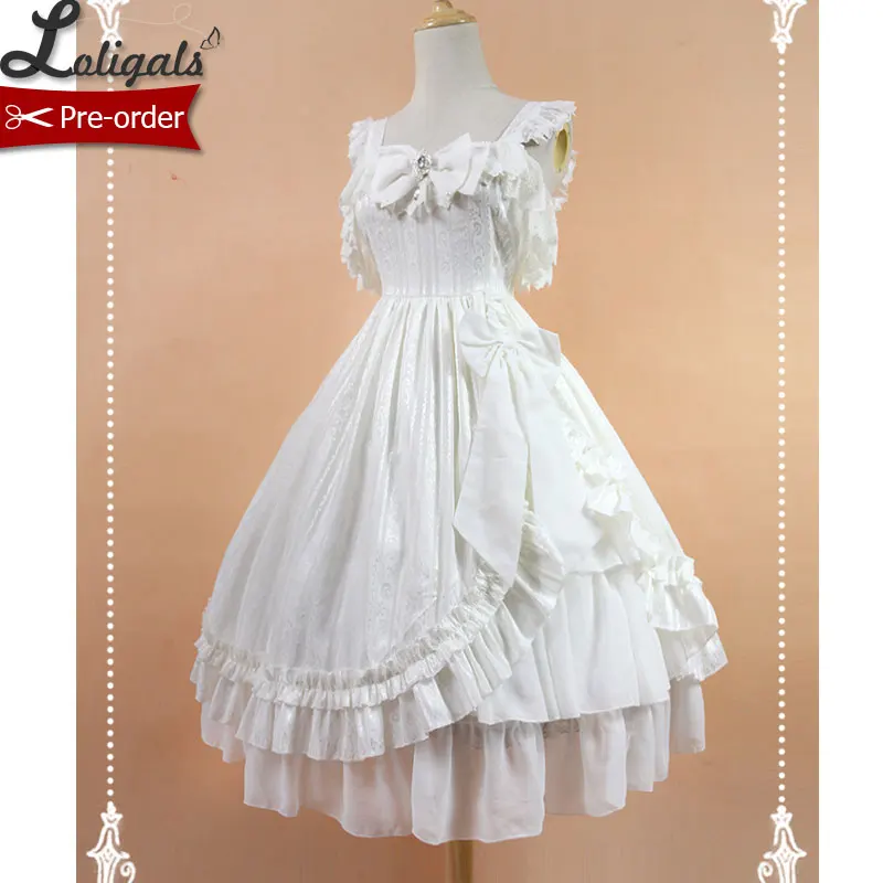 

Classic White/Black Jacquard Lolita Empire Dress by Soufflesong