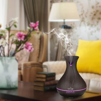 

Office Spa Ultrasonic Aroma Essential Oil Diffuser Mist Air Humidifier Wood Grain BPA Free Aromatherapy Dimmable Night Lamp Home
