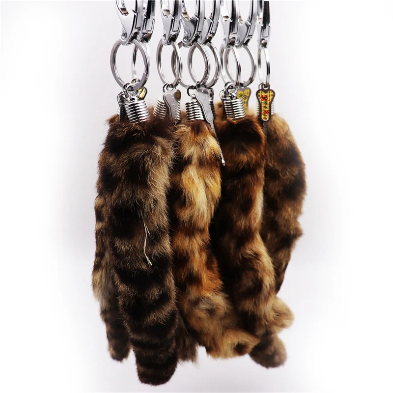 

2019 New Real Genuine Fox Tail Fur Pompom Keychain Pom Pom Women Men Girl Keychain Car Key Ring Trinket Bag Charm Jewelry Gift