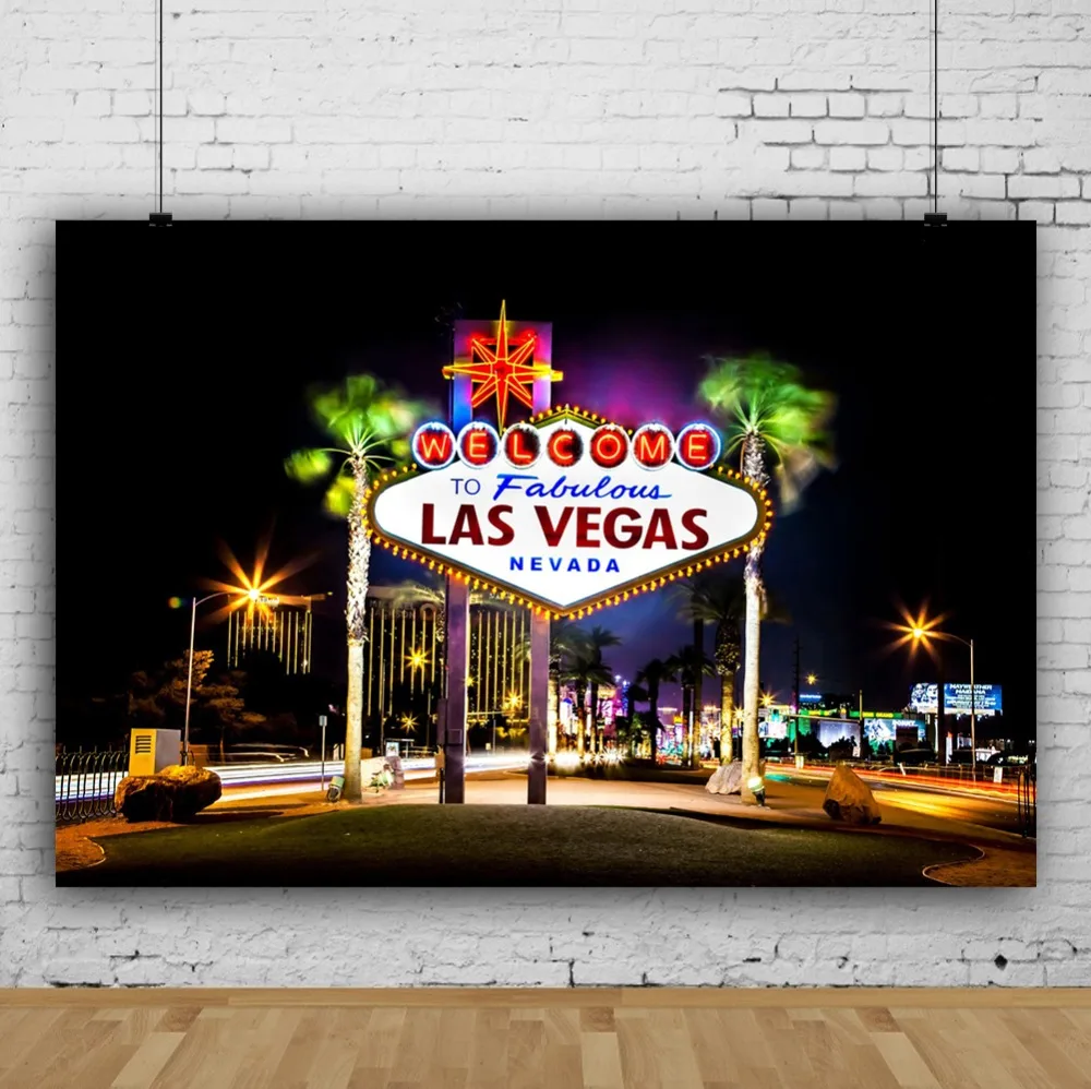 Laeacco Las Vegas Backdrops вход в казино городской светильник Ночной живописный фотографический фон фотосессия для фотостудии