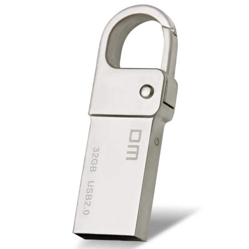 DM PD027 USB Flash Drive 32GB Metal Pen Drive Key Ring Waterproof USB Stick Pendrive Flash