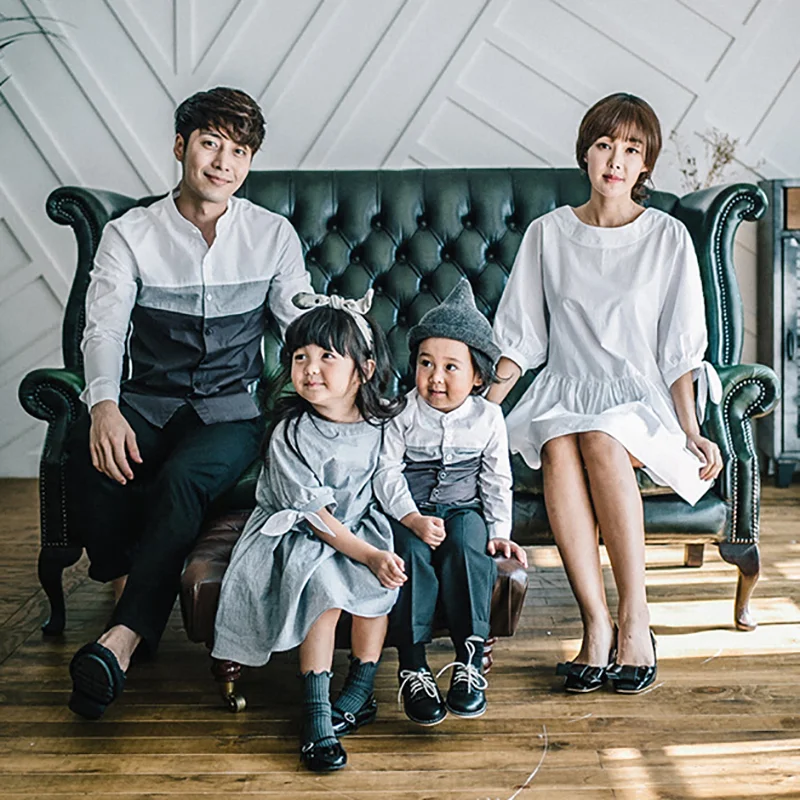 

Mother Daughter Dresses Family Look Matching Clothes 100% Cotton Mother Father Baby Mommy and Me Clothes Family Clothing