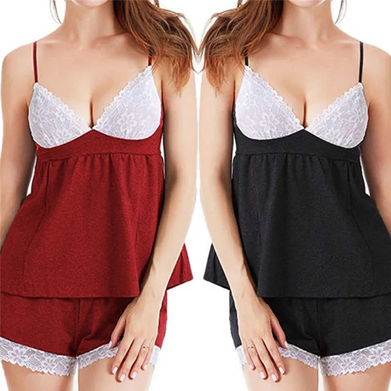 Женская атласная пижама shein пижамный комплект на бретельках без рукавов с