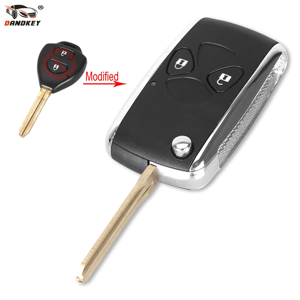 

DANDKEY Uncut Blank 2/3/4 Buttons Remote Key Shell Case For TOYOTA RAV4 Camry Avalon Corolla Matrix Toy43 Blade