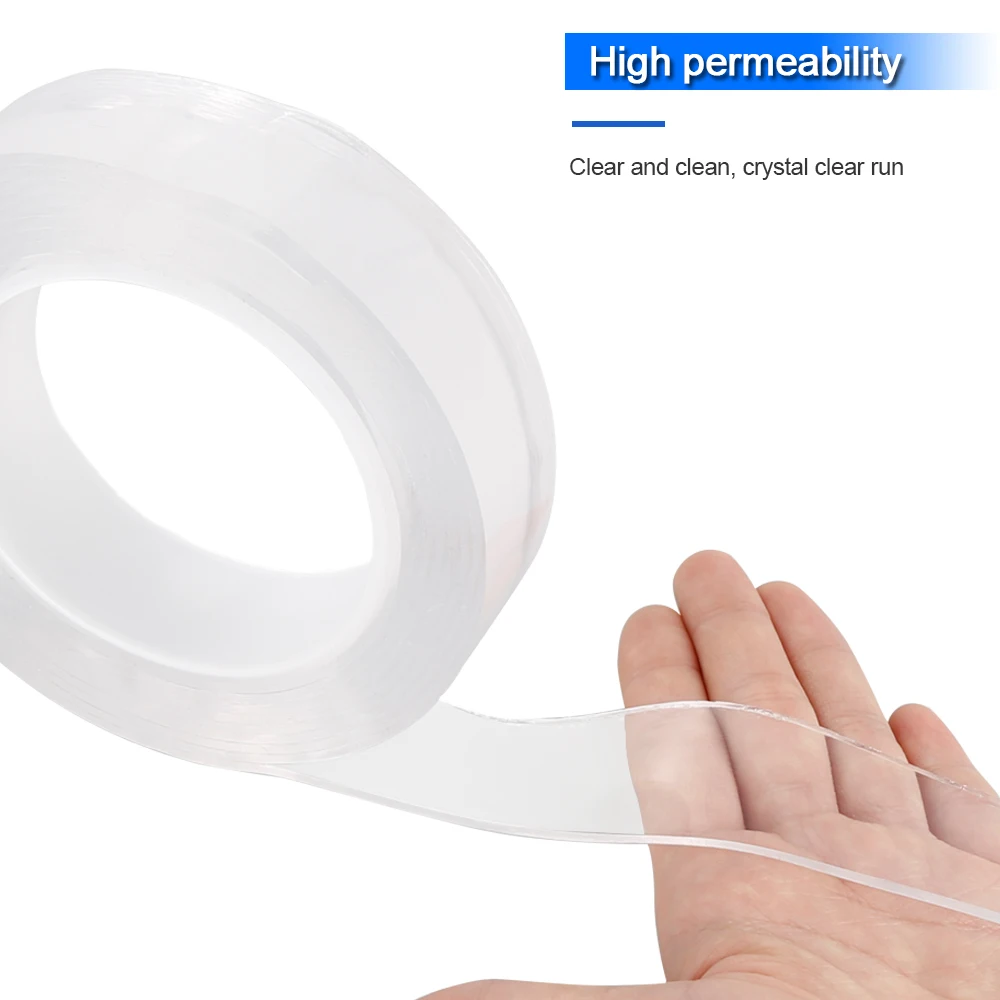 

Multifunctional Double-Sided Traceless Washable Adhesive 1/2/3/5M Tape Nano-free magic tape Thick 1MM Reusable duct Reusable