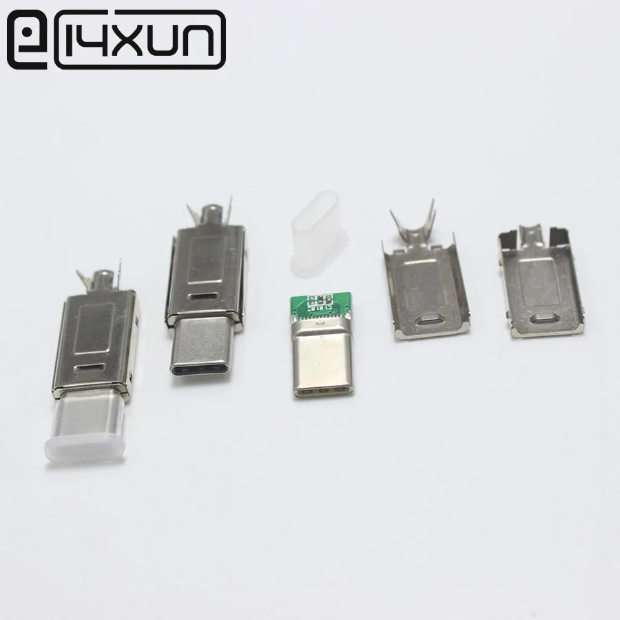 

Original 2Set USB 3.1 Type-C to Type C Plug Welding Type Double-sided plug for DIY Data Charging Connector for OD 3.0mm2 Cable